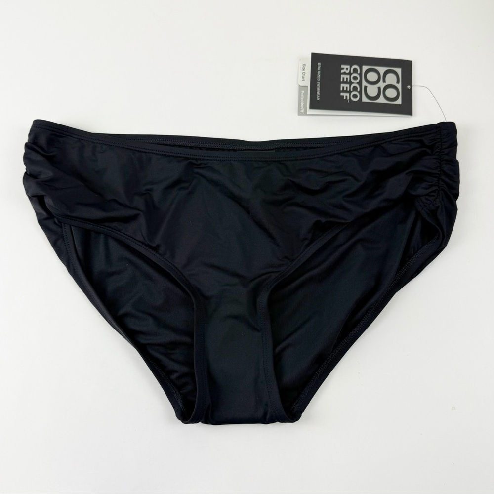 Coco Reef Bikini Bottom Womens XL Black Solid Swim NWT